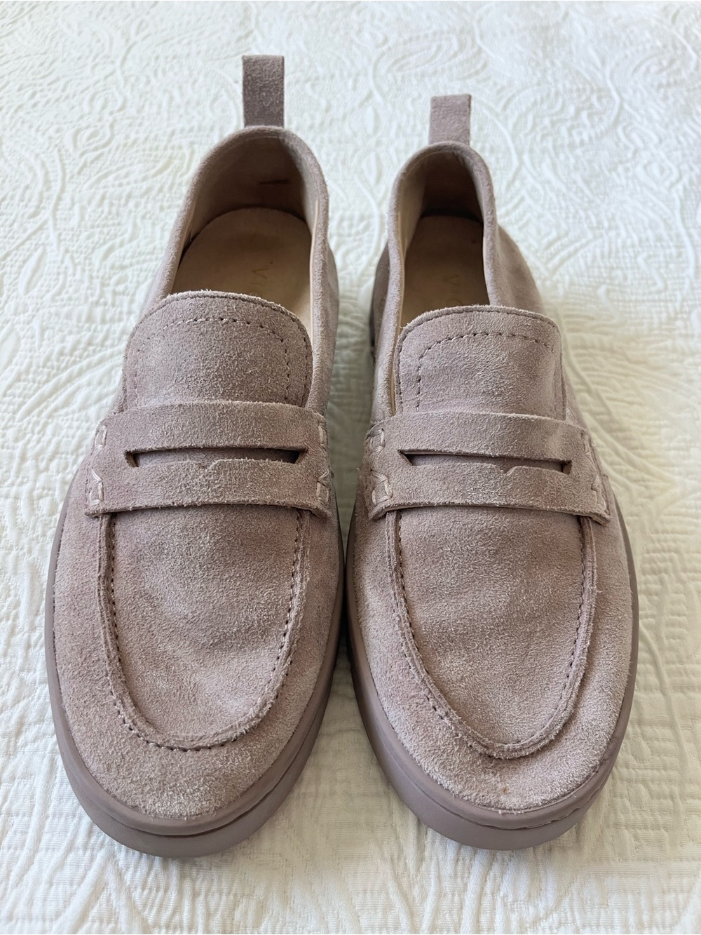 Women’s Vionic Uptown Suede Penny Loafers in Lavender size 6